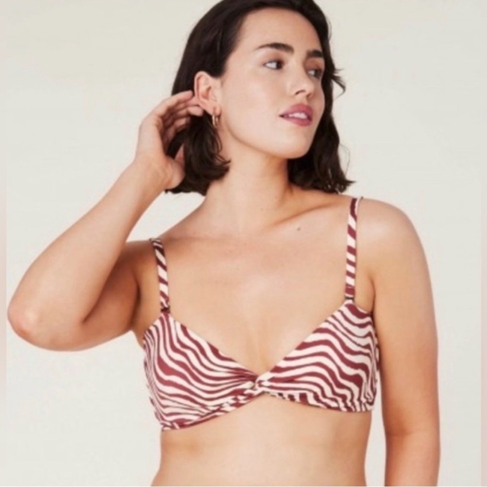 Zebra Print Twist Bikini Top